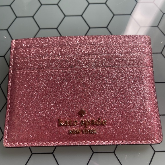 kate spade Accessories - Kate Spade Pink Key & Card Holder Glitter Accessory